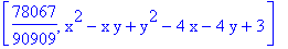 [78067/90909, x^2-x*y+y^2-4*x-4*y+3]